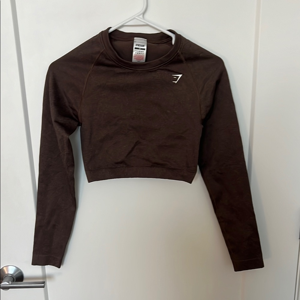 Gymshark Brown Long Sleeve Crop Top
